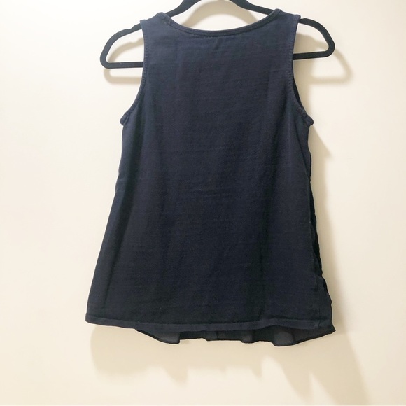 Loft Women’s Navy Tank With Ruffle Detail - Picture 3 of 6